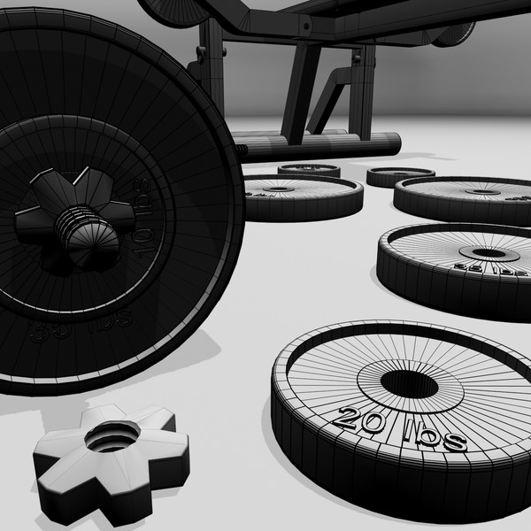 3d realistic exercise machine bench press - Workout Bench by Working Lens Productions